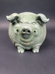 Fat Smiling Pig Figure - About 6.5 Inches Tall  - Yard Art