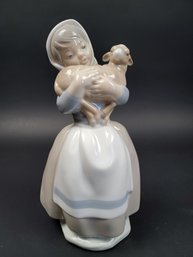 Nao Lladro 'lamb In Arms' Vintage Figure 0120 - Formerly 120G - 8 Inches