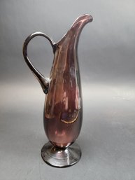 Large Deep Purple Pitcher Or Vase Glass Vase