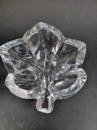 Offerors Leaded Glass Candy Dish In The Shape Of A Leaf