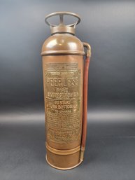 Vintage Copper Peerless Fire Extinguisher Set Up For Making A Lamp