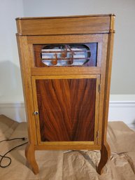Record Player Cabinet - Spins But Is Untested - Looks Like It Was Probably Home Made