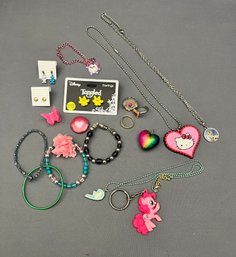 Fun Kids Lot Of Necklaces Earrings Bracelets Keychain - Disney Hello Kitty My Little Pony Small Rings