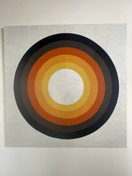 Abstract Circle Bullseye Silk Screen Art 1970's Large - Mcm