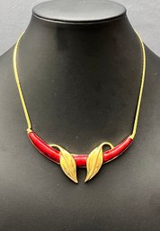 Vintage Gold Filled Scarlet Bar With Draped Leaves 16' Long Unsigned