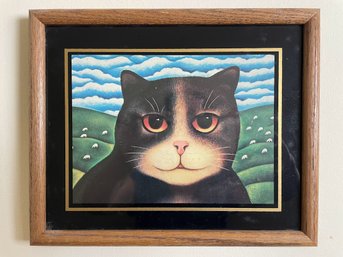 Martin Lemann - 'Black Cat' - Color Cat Art
