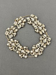 Vintage Rhinestone JCrew Very Tired Stretch Bracelet - All Stones Clear And Accounted For