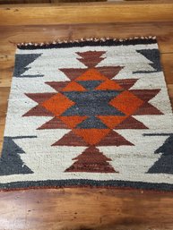 Vintage Small Southwestern Indian Rug 19.5' By 19.5'