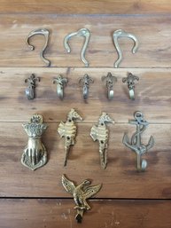 Vintage Brass Hook Lot