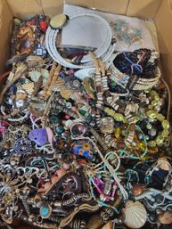 Flat Full Of Costume Jewlery, Necklaces Rings And More