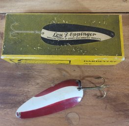 Vintage Daredevil Red And White Fishing Lure In Original Box