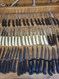 Large Lot Of Vintage Steak Knives