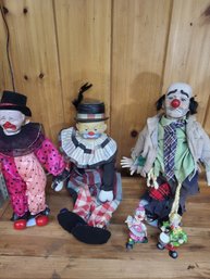 Lot Of Clown Dolls And Figurines