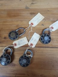 Vintage Combination Padlocks With Combos 4 Locks