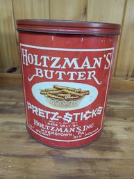Vintage Holtzman's Butter Large Tin See Trough Top
