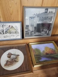 Lot Of 4 Wall Hanging Prints