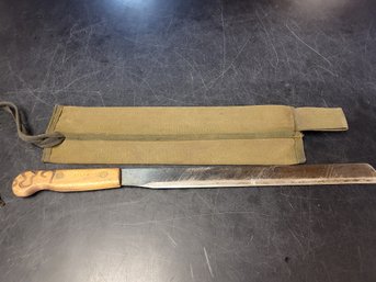 Vintage Kelco Long Knife Machete With Canvas Sheath