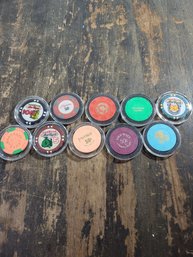 Lot Of 10 Different Casino Chips