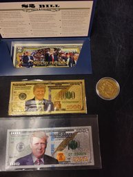 Donald Trump Money Lot Bills Coin