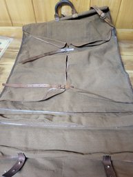 WWII Brown Canvas Folding Garment Bag