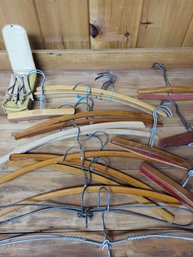 Vintage Wood And Metal Clothes Hanger Lot