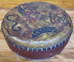 Antique Decorated Leather Tack (Larkin No Marking) Drum