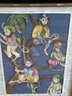 Matted & Frame Paper Monkey Cut Out & Hand  Colored, Overall 20.5'x26.5'