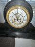 Marble Camel Back Mantle Clock, Works Stamped 3742 Marble Camel Back Mantle Clock, Works Stamped 3742, Chips, No Key, No Pendulum, 13'Tx19.5'Wx6.5'D
