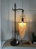 Table Lamp With Hanging Shade, 34' Tall (Total, From Top Of Lamp To Bottom Of Tassel)