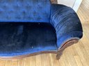 Victorian, Black Walnut, Love Seat, Blue Upholstery