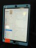 IPad 8th Generation, Software 14.2, M: A2428, 32GB,  Screen Protector, Black/Blue Otter Box Case With Kick Stand; Cleaned To Original Factory Settings, Home Button, Battery Does Charge But No Charger Included