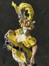 Porcelain Dancing Lady, Painted, Signed Italy On Base, 11.5' Tall, Hairline Crack In Skirt & Minor Chips
