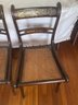 Lot Of (4) Cane Seat Side Chairs, One With Arms, Poor Condition