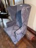Upholstered Wingback Chair With Carved Legs