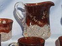 Lot Of 20pc. Of Souvenir Cranberry Glass Items, Some Plain And Some Inscribed, 2' X 5'