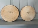 Pair Of Wood Round Berggren PA Dutch Bread Plate 14' Diameter