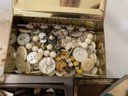 Lot Of (3) Tin Boxes, All Filled With Buttons