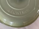 Bruntmor Green Pot With Lid, Double Handle, Enamel, 12' Diameter