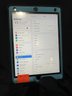 IPad 8th Generation, Software 14.6, M: A2428, 32GB,  Screen Protector, Black/Blue Otter Box Case With Kick Stand; Cleaned To Original Factory Settings, Home Button, Battery Does Charge But No Charger Included