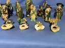 Lot Of 14 Pottery China Figures, Some With Chips