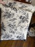 Black & White Upholstered Arm Chair, Some Staining