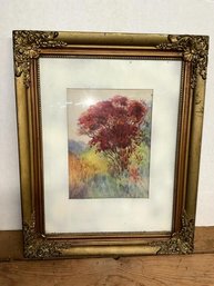 Watercolor, Framed, Landscape, Signed Geer, 11'x8' Image Size