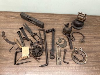 Assorted Iron Tools Including Clippers & Hooks