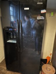 Kitchen Aid Side By Side Refrigerator, Black,  Working But Needs To Be Cleaned