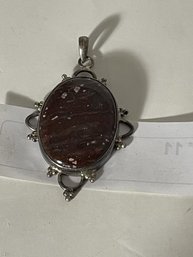 Pendant, Marked 925 With Brown Stone