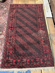 Persian Scatter Rug - Red, Some Worn Areas, 76'x43'