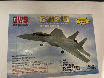 GWS15 R/C Electric Model Aircraft M: EDF-2028 Whit
