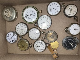 Lot Of 12 Misc. Pocket Watches