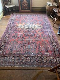 Sarouk Rug 72'x109' Worn In Middle, Sun  Bleached, Short In Some Areas