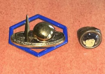 World's Fair Pin & Beatles Ring & Small Ring